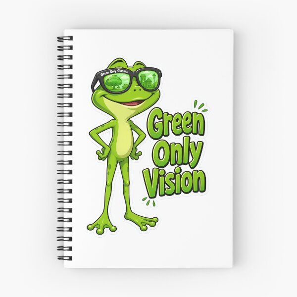 Item preview, Green Only Vision – Frog with Green‑Only Glasses designed and sold by Halbeskilo.