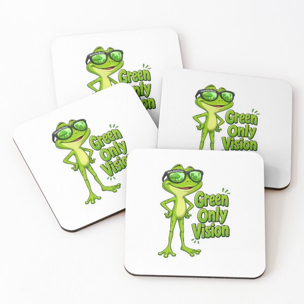 Item preview, Green Only Vision – Frog with Green‑Only Glasses designed and sold by Halbeskilo.