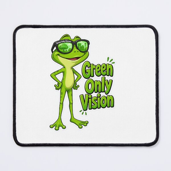 Item preview, Green Only Vision – Frog with Green‑Only Glasses designed and sold by Halbeskilo.