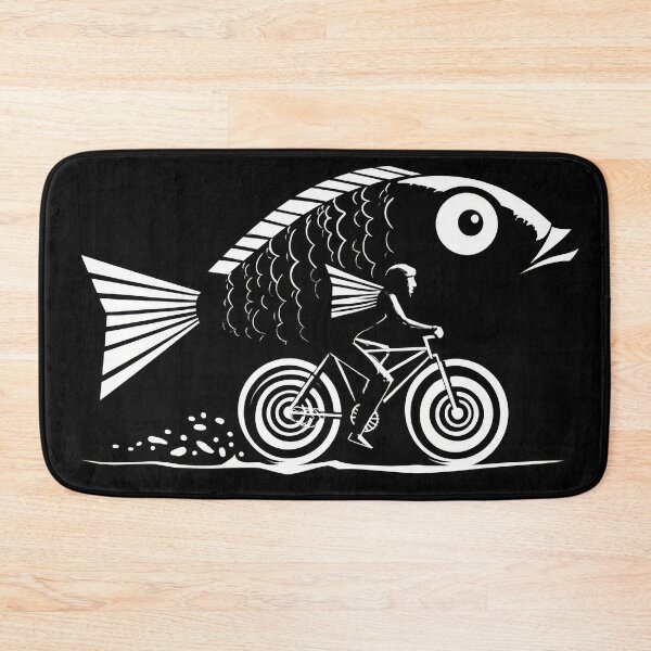 Item preview, Man riding bike with fish artwork designed and sold by anytka.