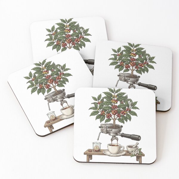 Item preview, Coffee Tree Portafilter Vintage Botanical Art designed and sold by sanorastyle.