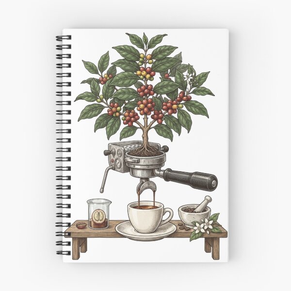 Item preview, Coffee Tree Portafilter Vintage Botanical Art designed and sold by sanorastyle.