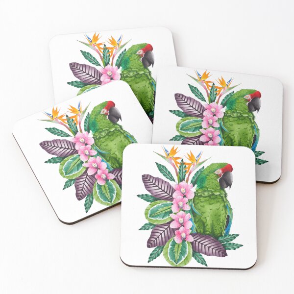 Item preview, Green military Macaw Parrot Painting designed and sold by By Kelly Attenborough.