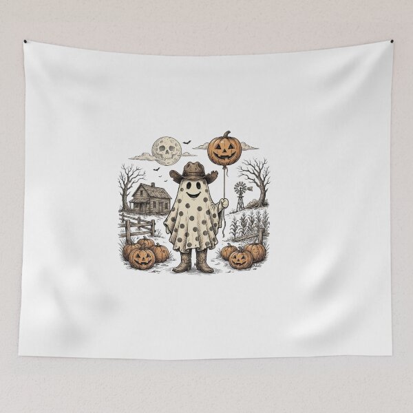 Item preview, Scarecrow Ghosts by the Old Farmhouse designed and sold by Tee Studio.