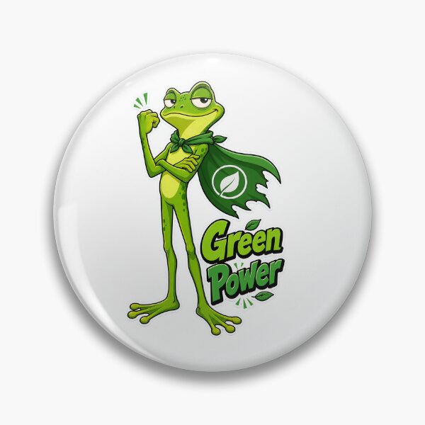 Item preview, Green Power – Eco Superfrog Cartoon designed and sold by Halbeskilo.
