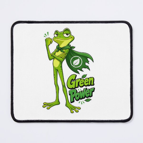 Item preview, Green Power – Eco Superfrog Cartoon designed and sold by Halbeskilo.