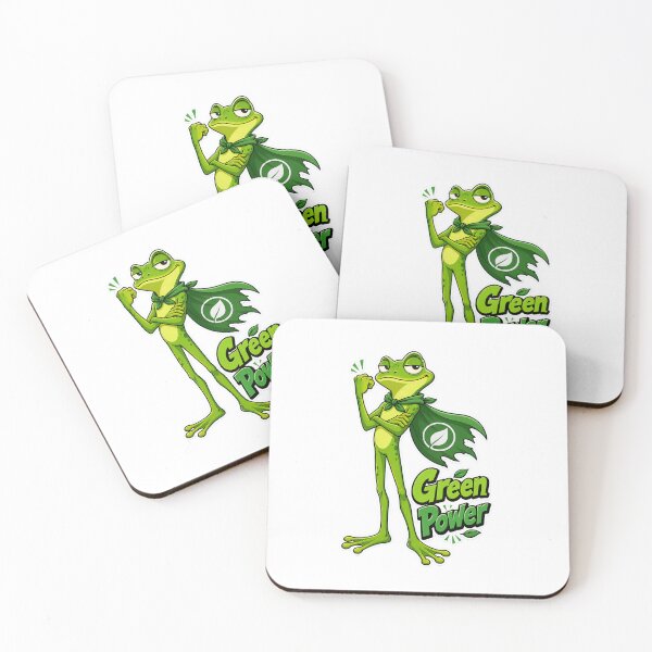 Item preview, Green Power – Eco Superfrog Cartoon designed and sold by Halbeskilo.