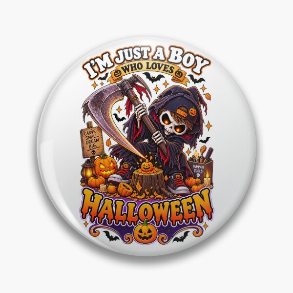 Item preview, ⭐ CRYPT OR TREAT COLLECTION - GRIM REAPER IN COSTUME CARVING SMALL PUMPKINS - BOY designed and sold by WheelieGdArt.