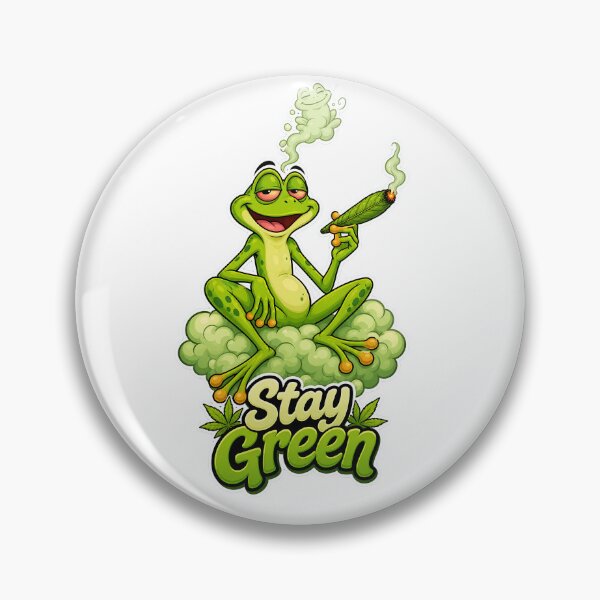 Item preview, Stay Green – Chill Smoke Frog Cartoon designed and sold by Halbeskilo.
