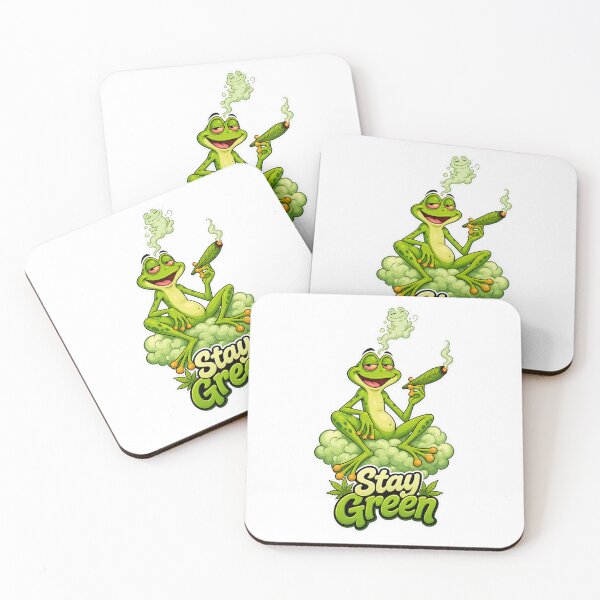 Item preview, Stay Green – Chill Smoke Frog Cartoon designed and sold by Halbeskilo.