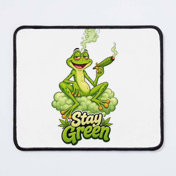 Item preview, Stay Green – Chill Smoke Frog Cartoon designed and sold by Halbeskilo.
