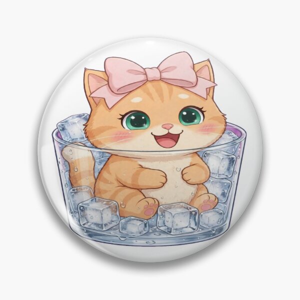 Item preview, Cute Kawaii Cat in Ice Cube Glass Chilling designed and sold by Moody Vibes Studio.