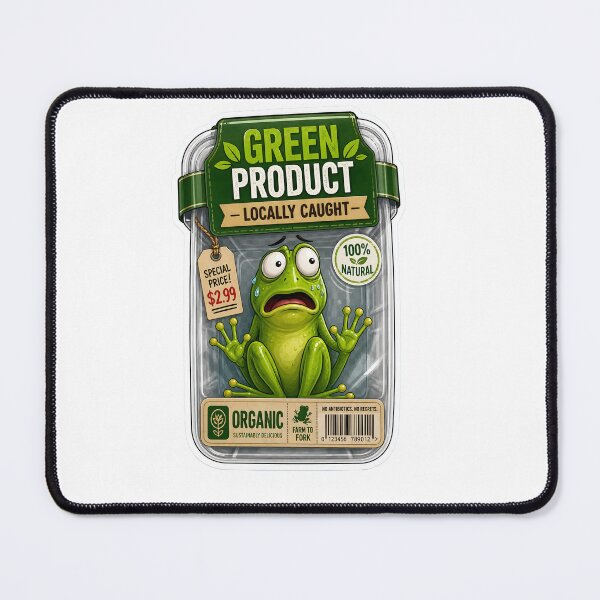 Item preview, Green Product – Organic Frog Packaging Cartoon designed and sold by Halbeskilo.