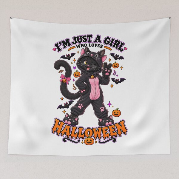 Item preview, ⭐ CRYPT OR TREAT COLLECTION - BLACK CAT IN TUXEDO CAT COSTUME - HOODED CAT ONESIES - GIRL designed and sold by WheelieGdArt.