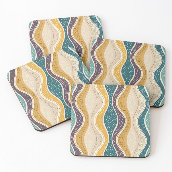 Item preview, Retro Wavy Dots & Stripes Seamless Pattern designed and sold by trendspatterns.