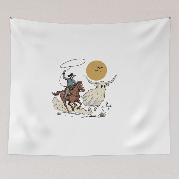 Item preview, Moonlit Lasso Rider and Longhorn designed and sold by Tee Studio.