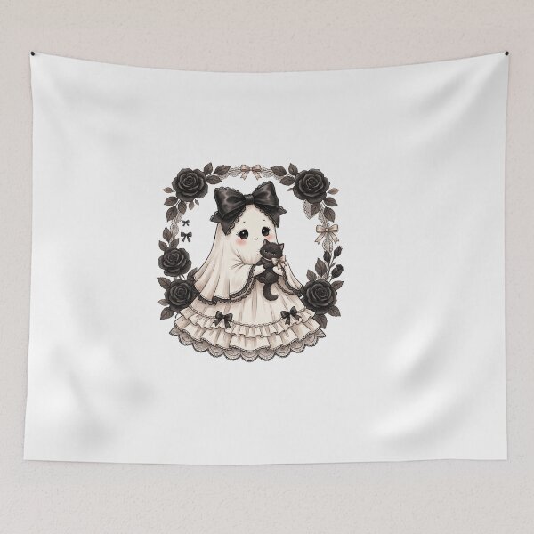 Item preview, Gothic Ribbon Dog in Black Rose Frame designed and sold by Tee Studio.