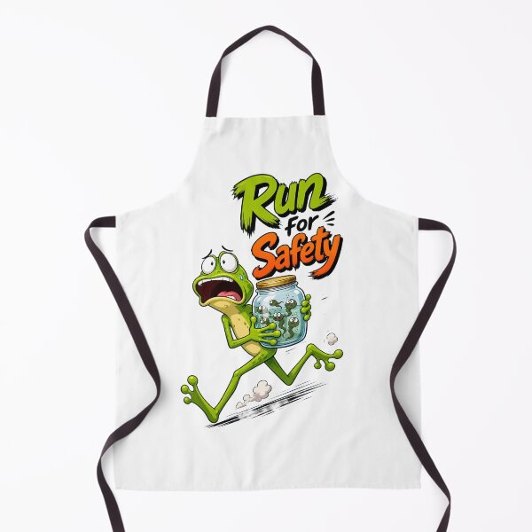 Item preview, Run for Safety – Frog with Tadpoles Cartoon designed and sold by Halbeskilo.