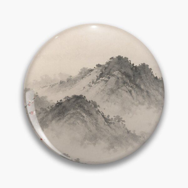 Item preview, Japanese Ink Wash Landscape Cherry Blossom Red Sun designed and sold by Jozefin's Studio.