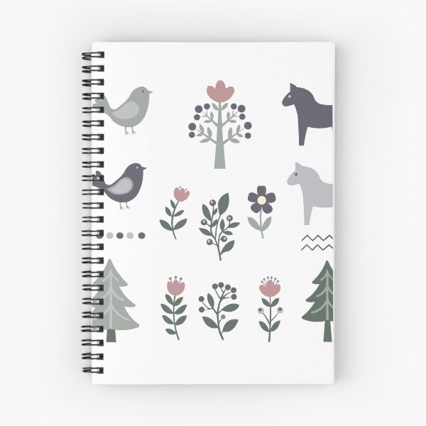 Item preview, Scandinavian Folk Art Elements Dala Horse and Birds Vector Sticker Pack designed and sold by ElenMart.