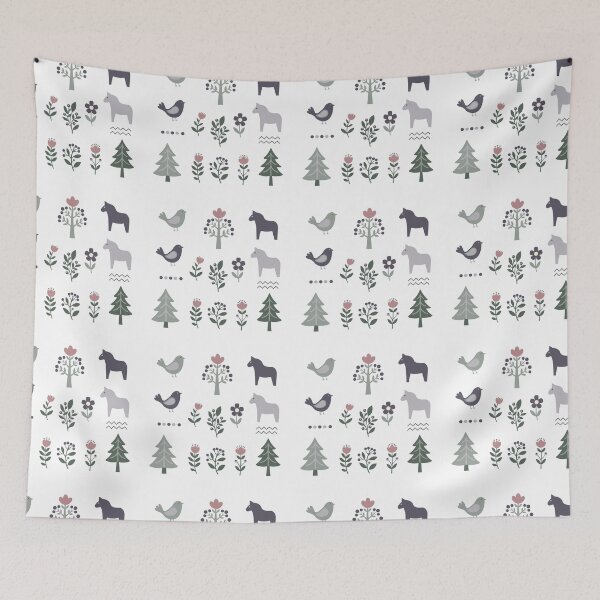 Item preview, Scandinavian Folk Art Elements Dala Horse and Birds Vector Sticker Pack designed and sold by ElenMart.