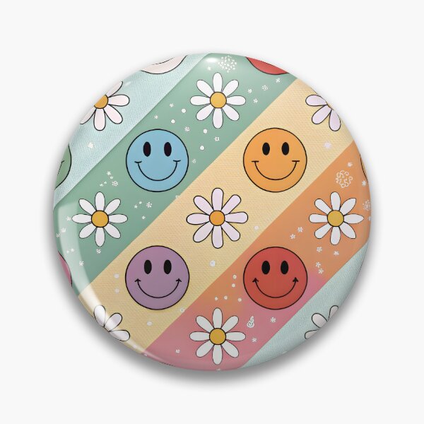 Item preview, Cute Smiley Face & Daisy Retro Seamless Pattern designed and sold by trendspatterns.