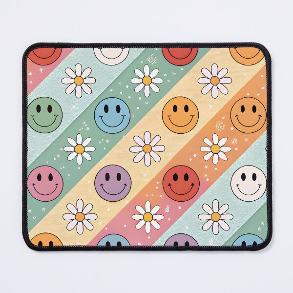 Item preview, Cute Smiley Face & Daisy Retro Seamless Pattern designed and sold by trendspatterns.