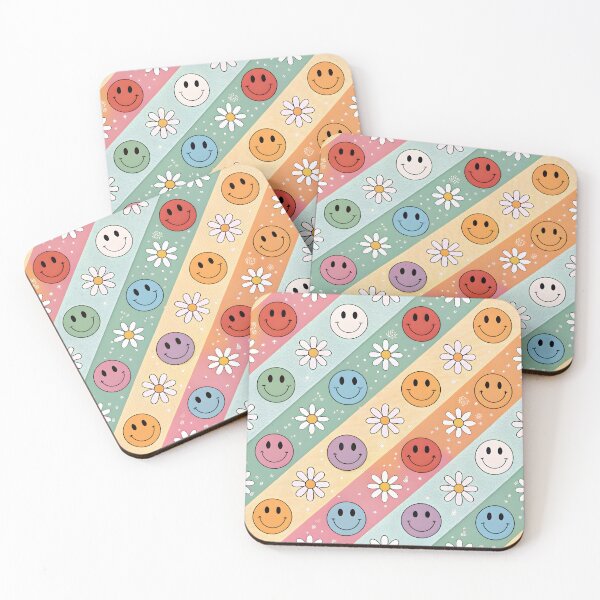 Item preview, Cute Smiley Face & Daisy Retro Seamless Pattern designed and sold by trendspatterns.