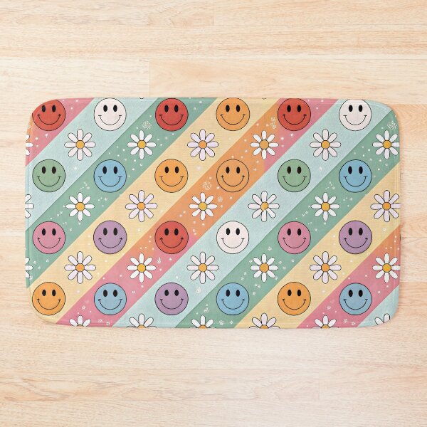 Item preview, Cute Smiley Face & Daisy Retro Seamless Pattern designed and sold by trendspatterns.
