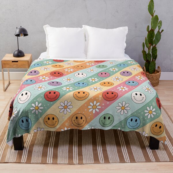 Item preview, Cute Smiley Face & Daisy Retro Seamless Pattern designed and sold by trendspatterns.