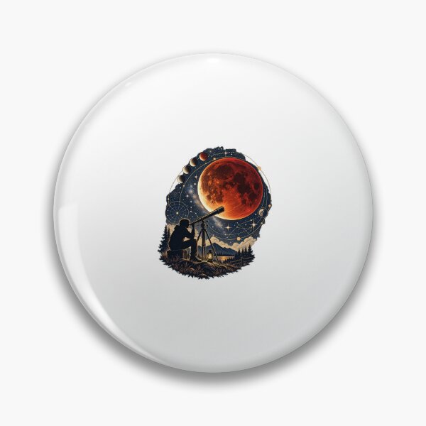 Item preview, Lunar Eclipse Blood Moon Celestial Astronomy Art designed and sold by AMICO77.