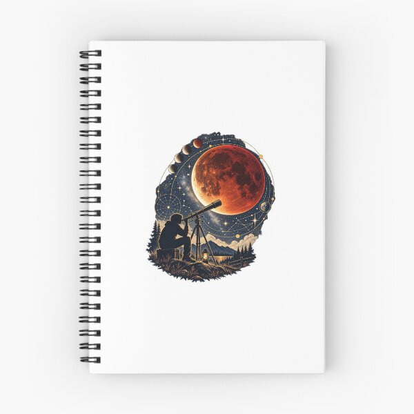 Item preview, Lunar Eclipse Blood Moon Celestial Astronomy Art designed and sold by AMICO77.