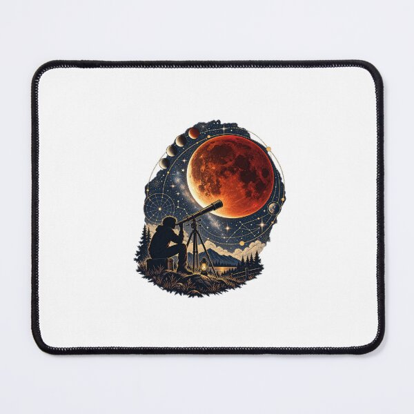 Item preview, Lunar Eclipse Blood Moon Celestial Astronomy Art designed and sold by AMICO77.
