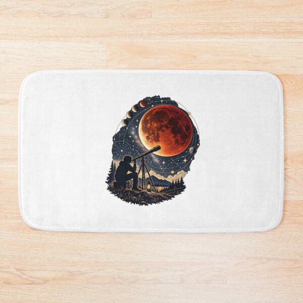 Item preview, Lunar Eclipse Blood Moon Celestial Astronomy Art designed and sold by AMICO77.