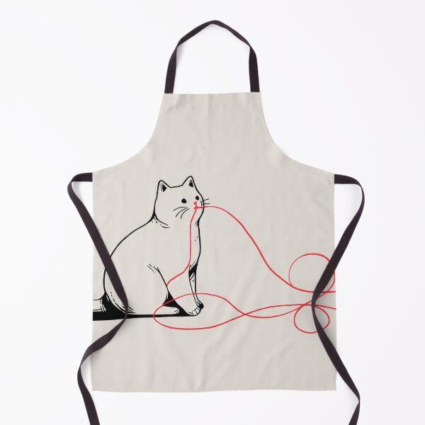 Item preview, Cat plays with red string designed and sold by anytka.