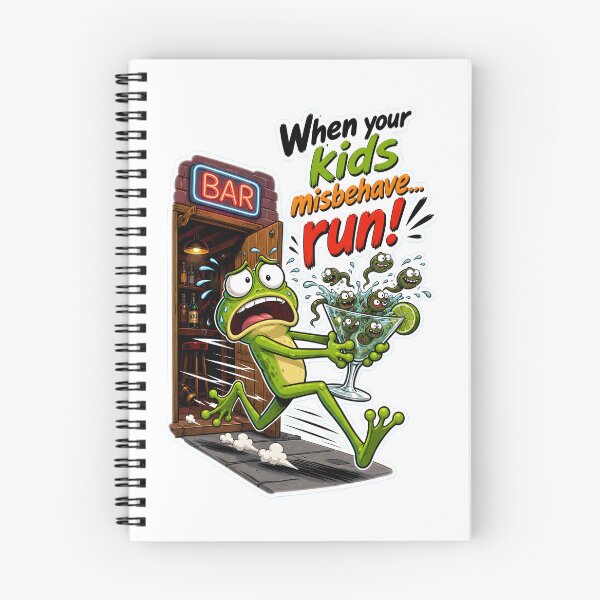 Item preview, When Your Kids Misbehave – Run! Frog bar cartoon designed and sold by Halbeskilo.