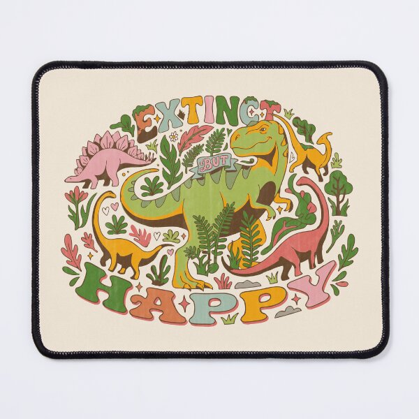 Item preview, Extinct But Happy Groovy Dinosaurs Retro 70s - Light Colors Edition designed and sold by Shyla Marsare.