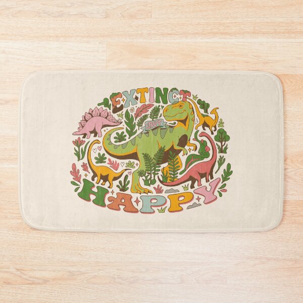 Item preview, Extinct But Happy Groovy Dinosaurs Retro 70s - Light Colors Edition designed and sold by Shyla Marsare.