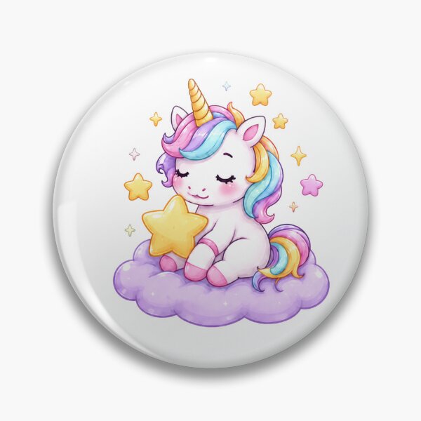 Item preview, Kawaii Unicorn Hugging Star on Pastel Cloud designed and sold by MySthore.