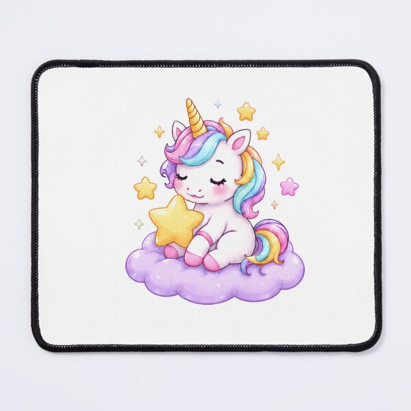 Item preview, Kawaii Unicorn Hugging Star on Pastel Cloud designed and sold by MySthore.