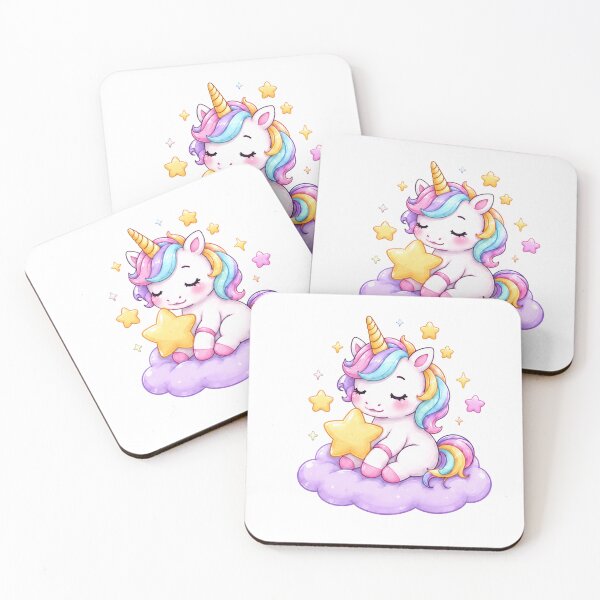Item preview, Kawaii Unicorn Hugging Star on Pastel Cloud designed and sold by MySthore.