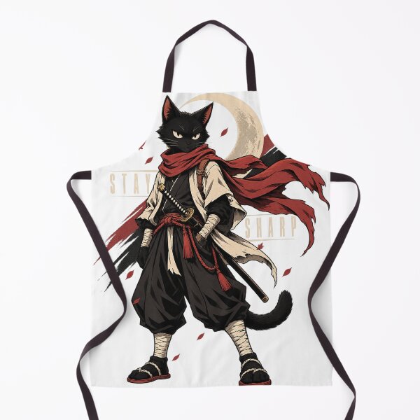 Item preview, Black Cat Ronin Samurai Stay Sharp designed and sold by WelLarsDigitals.
