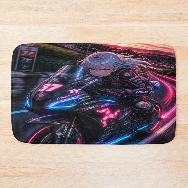Item preview, Cyberpunk Anime Girl Racer - Isle of Man TT Road Racing designed and sold by JMAVILA ART.