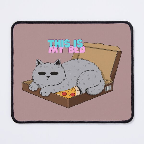 Item preview, This Is My Bed – Cute Grey Cat in Pizza Box Funny Cat Design designed and sold by Mousy17.