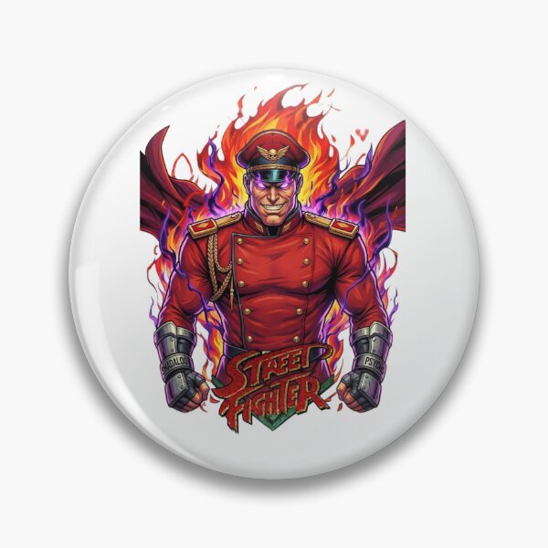 Item preview, M Bison Street Fighter Psycho Power Flames Red Military Outfit Fan Art designed and sold by Alaric4you.
