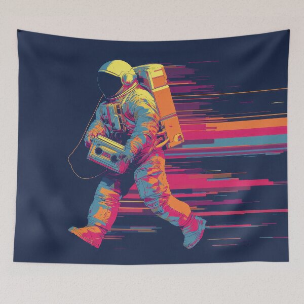 Item preview, Colorful astronaut walking fast designed and sold by anytka.