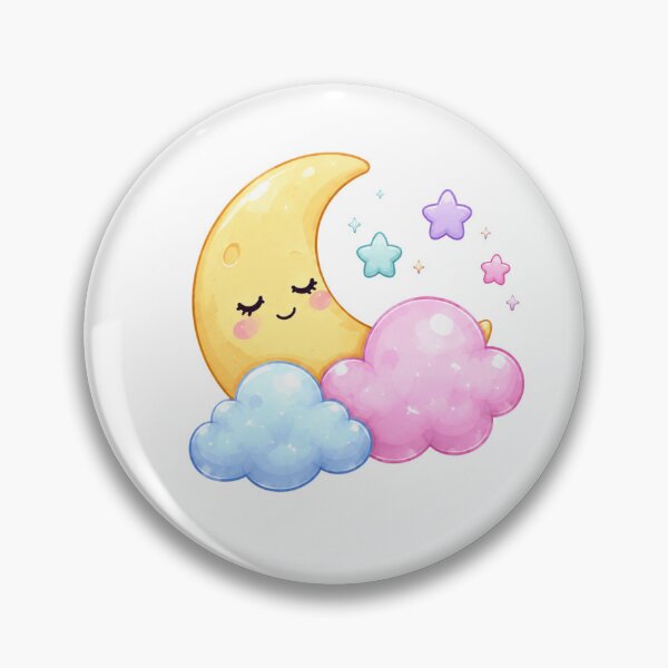 Item preview, Cute Crescent Moon with Pastel Clouds and Stars designed and sold by MySthore.