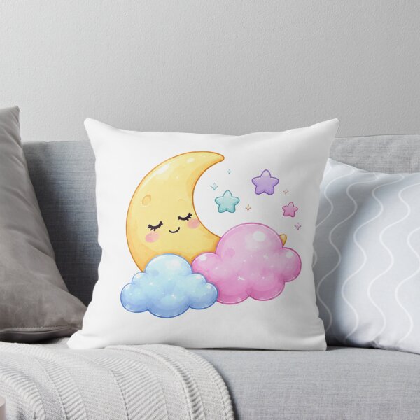 Item preview, Cute Crescent Moon with Pastel Clouds and Stars designed and sold by MySthore.