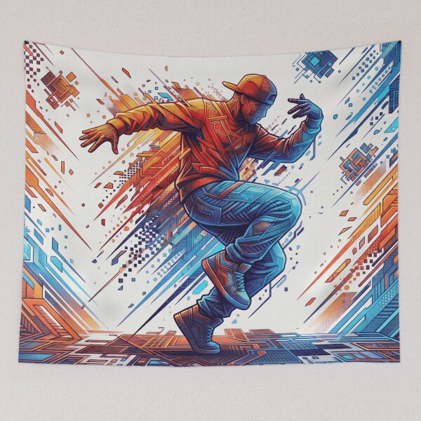 Item preview, Cyberpunk Breakdancer Glitch designed and sold by MarCinu Art.