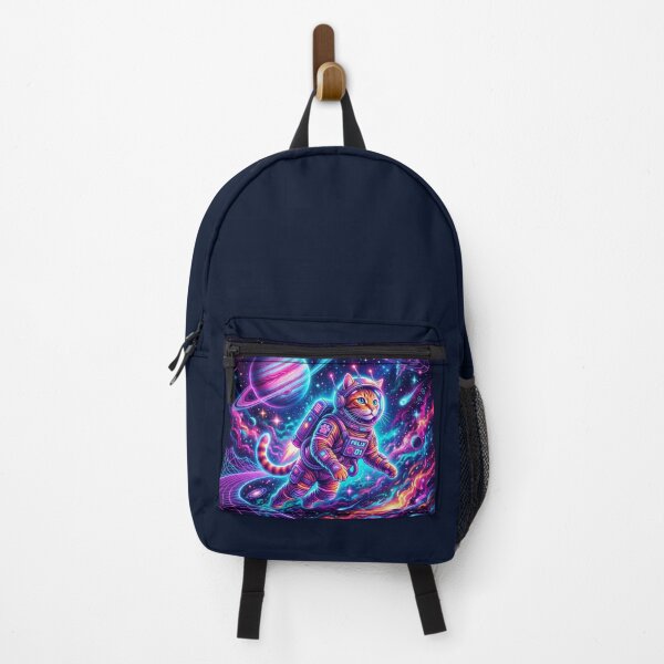 Item preview, Felix the Astronaut Cat – Surreal Cosmic Synthwave Illustration designed and sold by Dogandesighn.